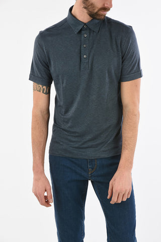 Linen 4 Button Polo Shirt