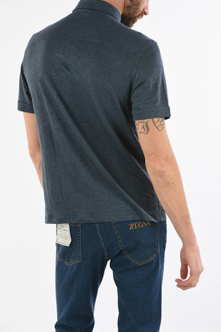 Linen 4 Button Polo Shirt