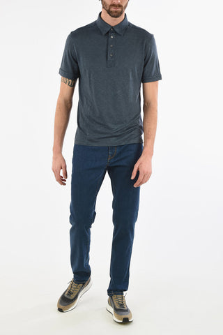 Linen 4 Button Polo Shirt