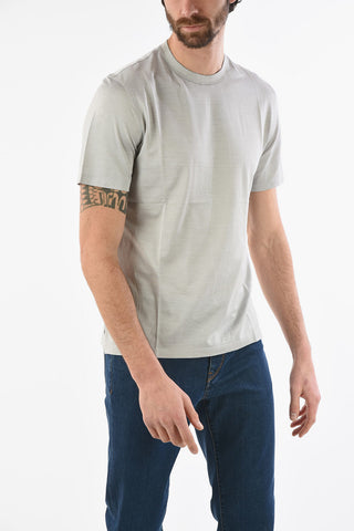 EZ LUX Cotton and Silk Crewneck T-Shirt