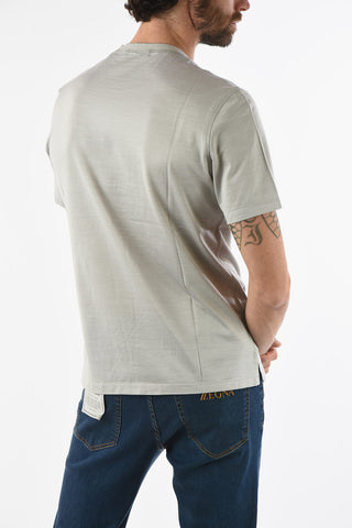 EZ LUX Cotton and Silk Crewneck T-Shirt