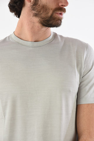 EZ LUX Cotton and Silk Crewneck T-Shirt