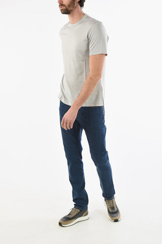 EZ LUX Cotton and Silk Crewneck T-Shirt