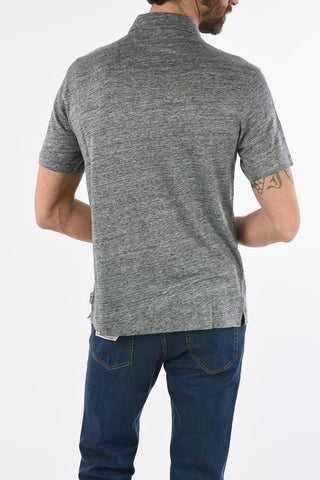 ZZEGNA Linen 3 Button Polo Shirt