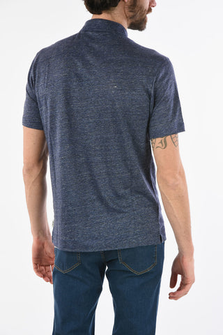 ZZEGNA Linen 3 Button Polo Shirt