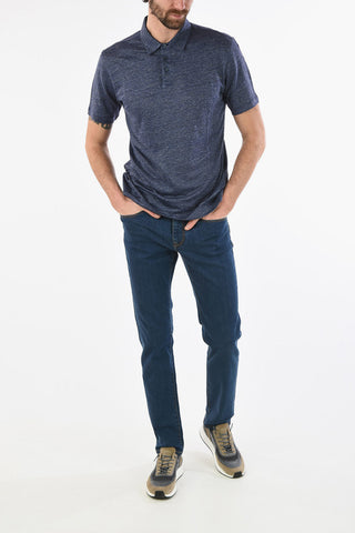 ZZEGNA Linen 3 Button Polo Shirt