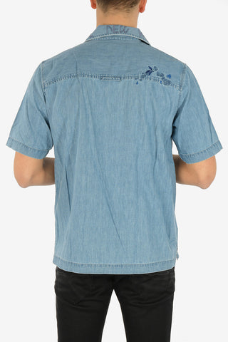 Embroidered Denim D-RASHI Shirt with short Sleeve