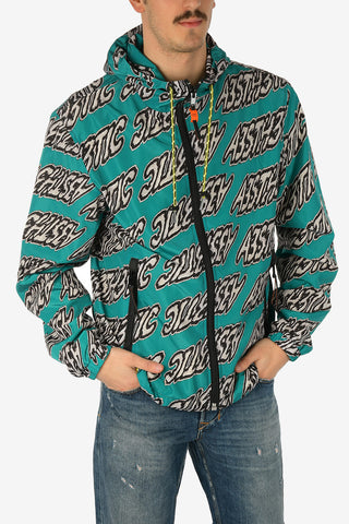All Over Graffiti Print J-SABORU Jacket with Hood