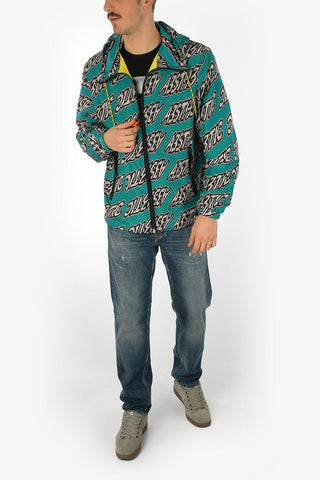 All Over Graffiti Print J-SABORU Jacket with Hood