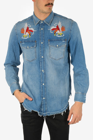 Embroidered Denim D-ROOKE Shirt