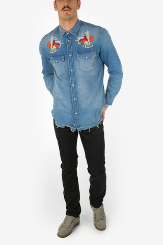 Embroidered Denim D-ROOKE Shirt