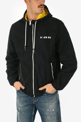 Hooded J-PHOEN-PLAIN-BRO Jacket with Zip Closure