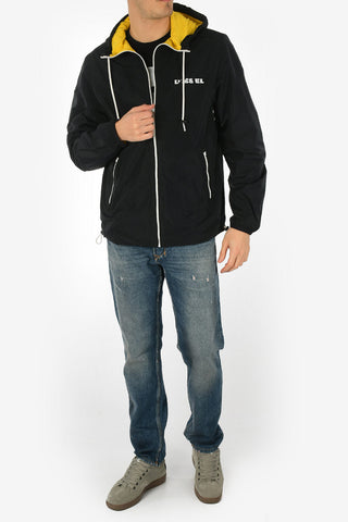 Hooded J-PHOEN-PLAIN-BRO Jacket with Zip Closure