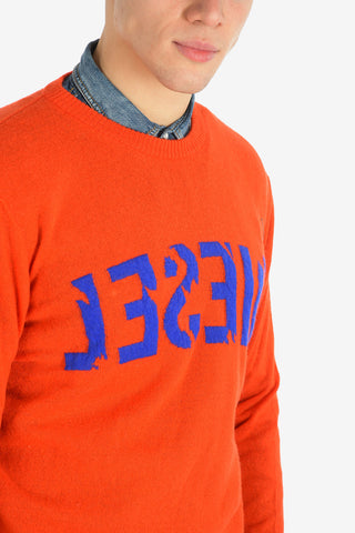 Wool and Cashmere K-JOY Crew-neck Sweater with Logo Embroidery