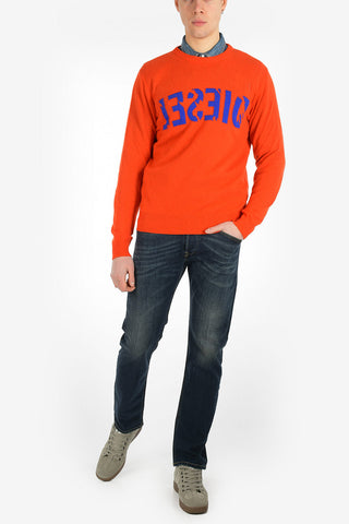 Wool and Cashmere K-JOY Crew-neck Sweater with Logo Embroidery