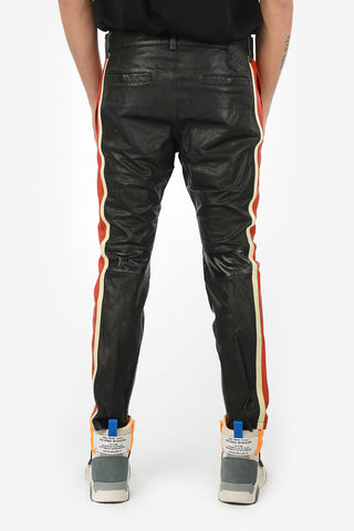 Leather P-MONTE-LA Piping Pants