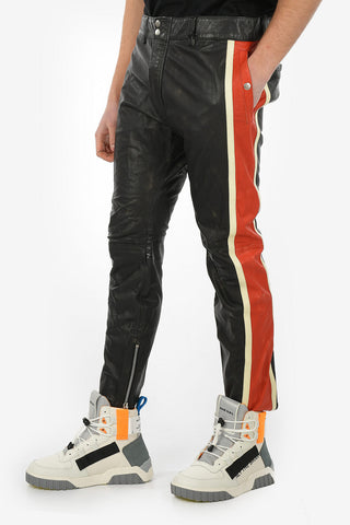 Leather P-MONTE-LA Piping Pants