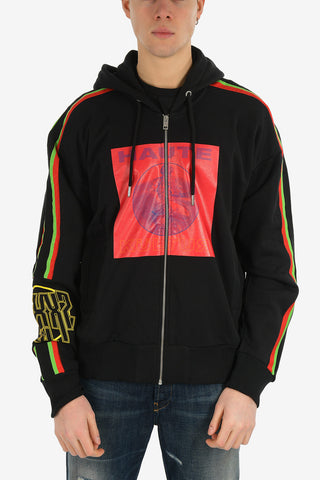 Printed S-HENRY-HOOD Sweatshirt with Zip Closure