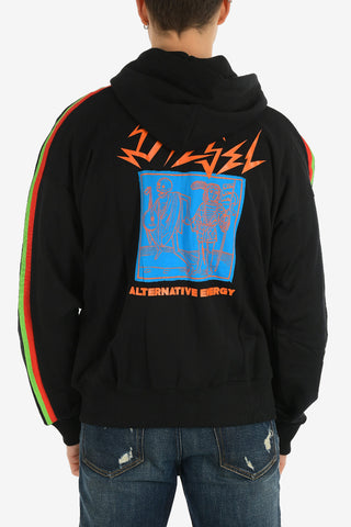 Printed S-HENRY-HOOD Sweatshirt with Zip Closure