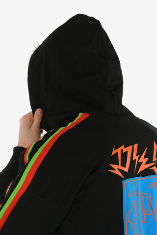 Printed S-HENRY-HOOD Sweatshirt with Zip Closure