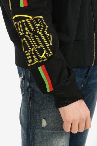 Printed S-HENRY-HOOD Sweatshirt with Zip Closure