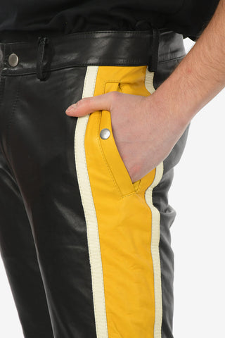 Leather P-MONTE-L Piping Pants