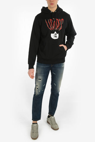 Felpa S-GIRK-HOOD-J2 con Strass e Dettagli Distressed