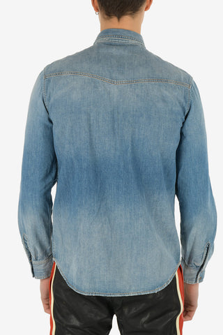 Stonewashed Denim D-EAST-W Shirt with Snap Button