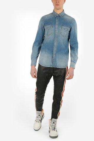 Stonewashed Denim D-EAST-W Shirt with Snap Button