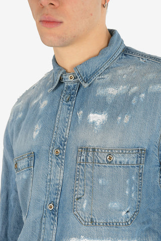 Camicia D-FRED in Denim Destroyed