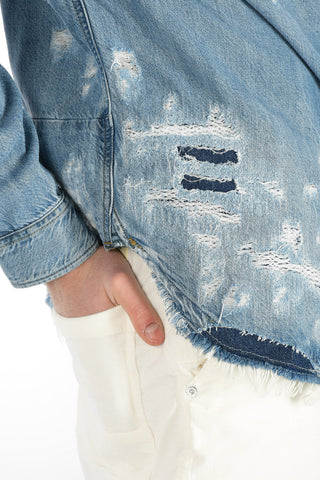 Camicia D-FRED in Denim Destroyed