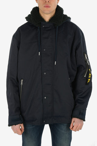 Oversize W-PELLY Jacket with Faux Fur Inner