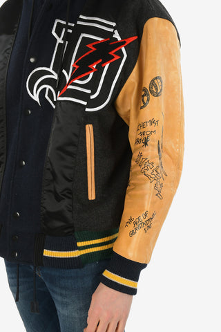 Leather Sleeve L-ANTON Bomber