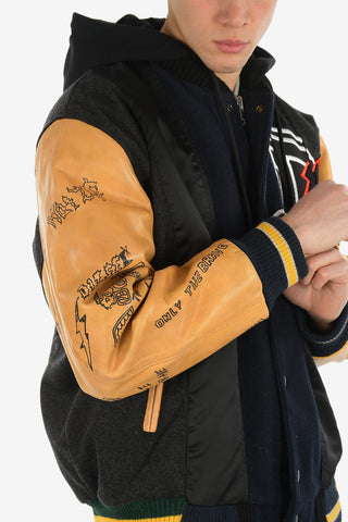 Leather Sleeve L-ANTON Bomber