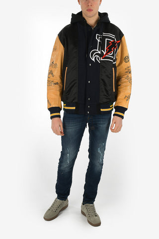 Leather Sleeve L-ANTON Bomber