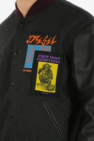 Leather Sleeve  R-HARRYZ Bomber