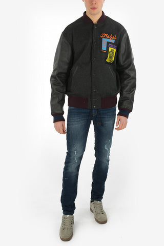 Leather Sleeve  R-HARRYZ Bomber