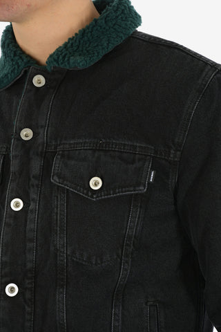 Denim D-GIOC-FUR Jacket with Faux Fur Inner