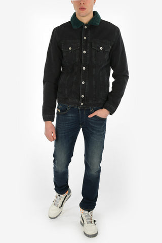 Denim D-GIOC-FUR Jacket with Faux Fur Inner