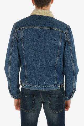 Denim D-GIOC-FUR Jacket with Faux Fur Inner
