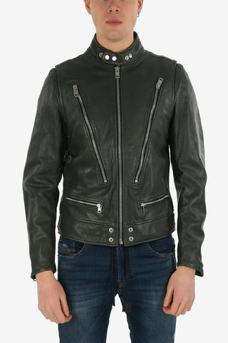 Leather L-KOJI Jacket with Zip Closure