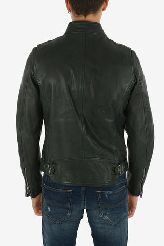 Leather L-KOJI Jacket with Zip Closure