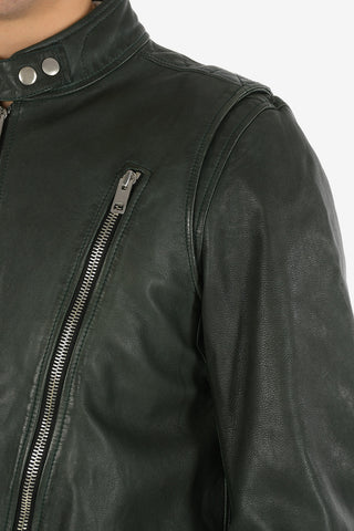 Leather L-KOJI Jacket with Zip Closure