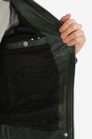 Leather L-KOJI Jacket with Zip Closure