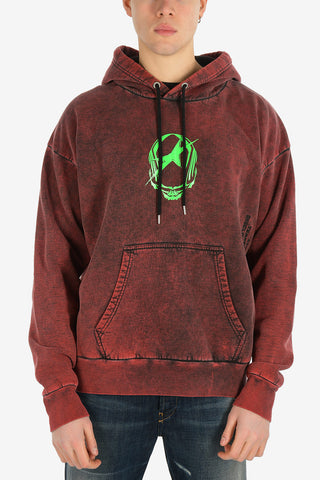 Tie Dye Effect Hooded S-ALBY-ACID Sweatshirt