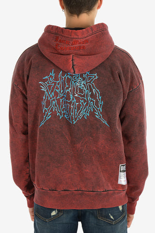 Tie Dye Effect Hooded S-ALBY-ACID Sweatshirt