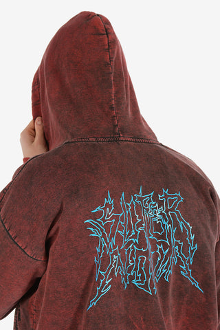 Tie Dye Effect Hooded S-ALBY-ACID Sweatshirt