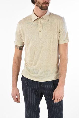 Linen 4 Button Polo Shirt