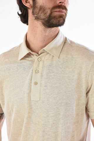 Linen 4 Button Polo Shirt