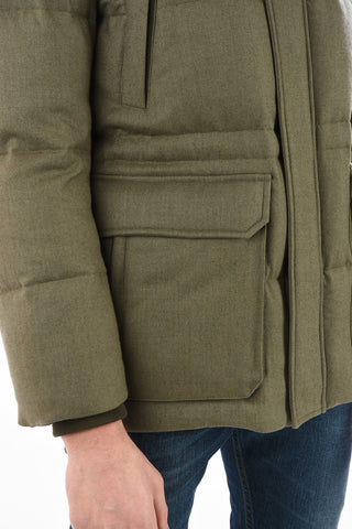 ID virgin wool down jacket with real fur detai